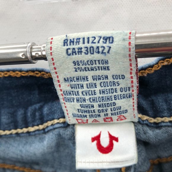 True Religion  Casey Blue Cotton Dark Wash Pockets Denim Skinny Jeans 29 - Picture 4 of 10